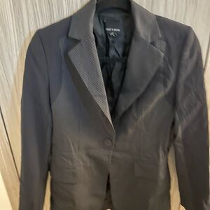 Women's Black Pinstripe Blazer
